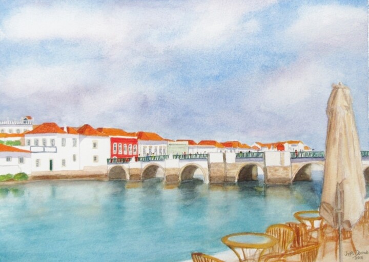 Pintura intitulada "Tavira - Algarve, S…" por Inês Dourado, Obras de arte originais, Aquarela