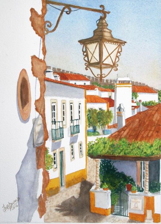 Pintura intitulada "Luz, Cor e História…" por Inês Dourado, Obras de arte originais, Aquarela