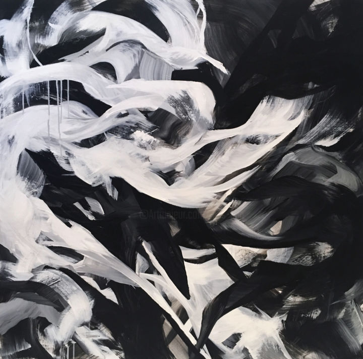 Pintura titulada "Collision" por Ines Khadraoui, Obra de arte original, Acrílico