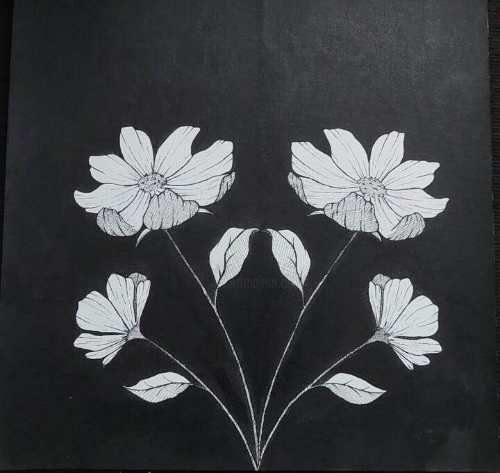 Drawing titled "Flores" by Inês Monteiro, Original Artwork, Marker