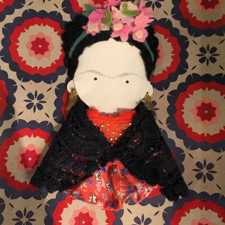 Ambacht getiteld "mini Frida" door Inès Dauxerre, Origineel Kunstwerk
