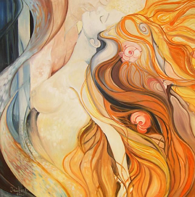 Painting titled "Passion" by Inés Honfi, Original Artwork