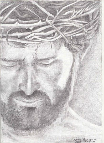 Desenho intitulada "Jesus" por Inês Marzano, Obras de arte originais