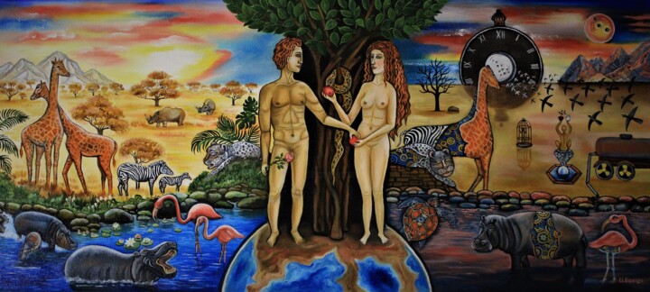 Картина под названием "ЭВОЛЮЦИЯ" - Инесса Иоктон, Подлинное произведение искусства, Масло