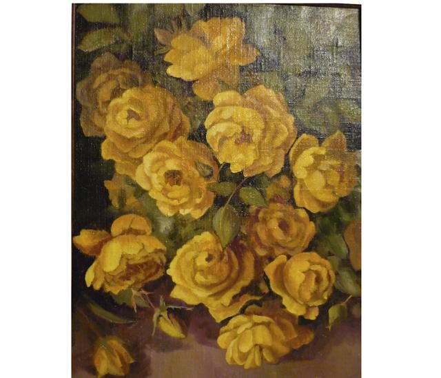 Painting titled "Teea royzes" by Inessa Kniazeva, Original Artwork, Oil