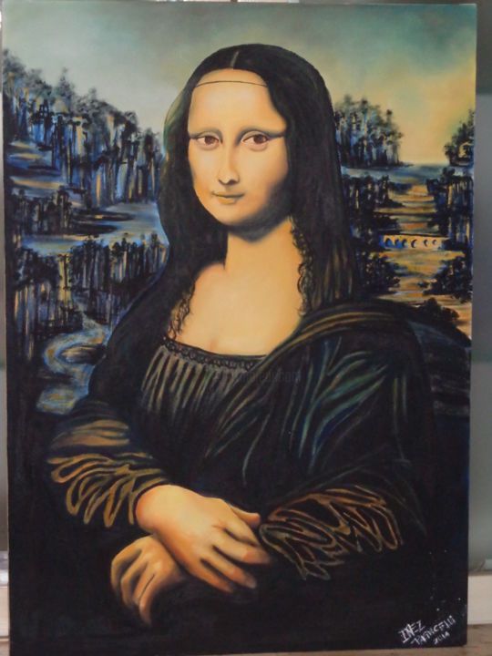 Malerei mit dem Titel "releitura de Leonar…" von Inezpagnocelli, Original-Kunstwerk, Öl