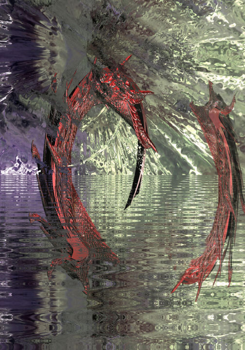 Grafika cyfrowa / sztuka generowana cyfrowo zatytułowany „Lake in brandenburg…” autorstwa Infinitelightsight, Oryginalna pra…