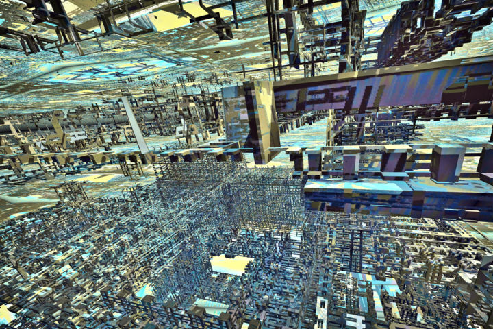 Digitale Künste mit dem Titel "Fractal architectur…" von Infinitelightsight, Original-Kunstwerk, 2D Digital Work