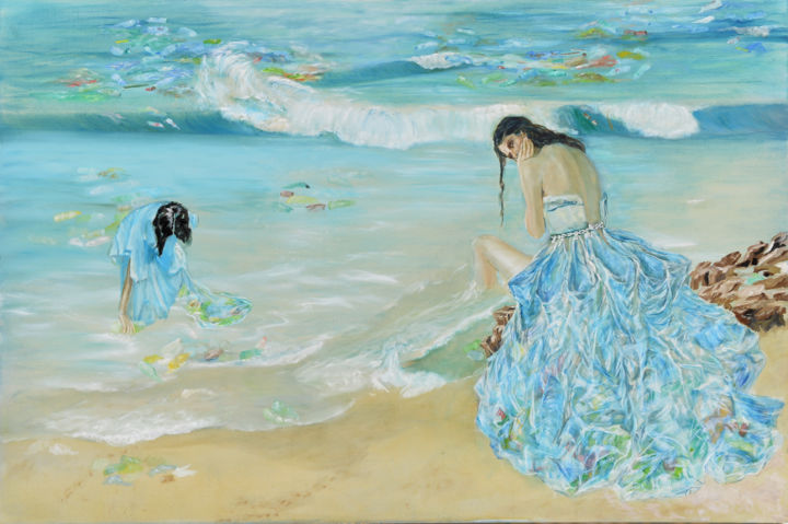 Malerei mit dem Titel "Unser Meer" von Infinitelightsight, Original-Kunstwerk, Öl
