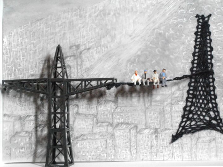 Art textile intitulée "Hommage" par Stéphanie Salinères, Œuvre d'art originale,