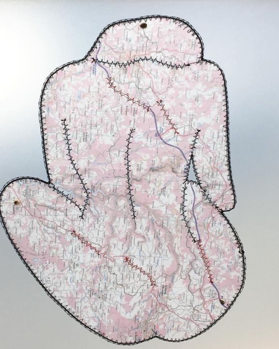 Textile Art με τίτλο "Cicatrices" από Stéphanie Salinères, Αυθεντικά έργα τέχνης