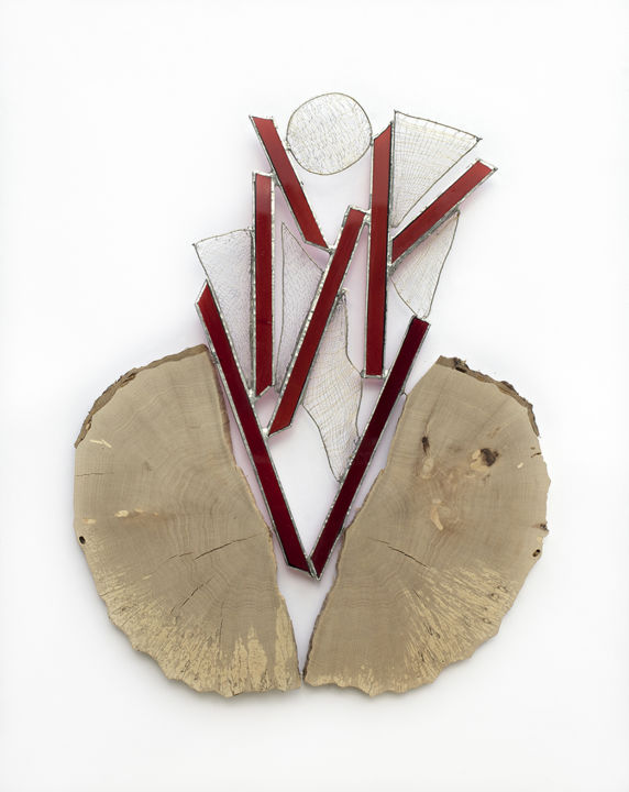 Art textile intitulée "Tableau en bois, ve…" par Stéphanie Salinères, Œuvre d'art originale, Fil Monté sur Panneau de bois