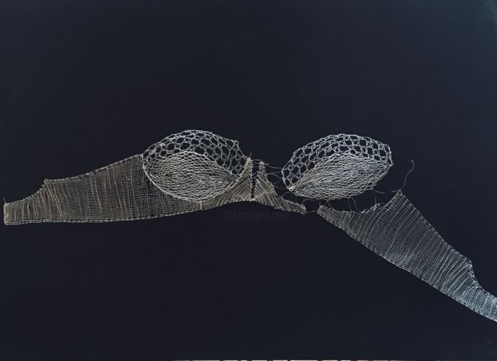 Art textile intitulée "Gravité" par Stéphanie Salinères, Œuvre d'art originale