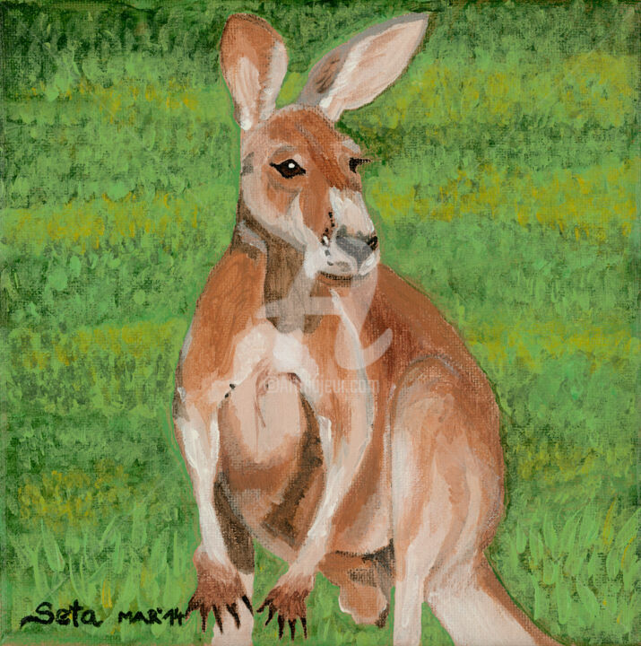 绘画 标题为“Red kangaroo” 由Infinity, 原创艺术品, 丙烯