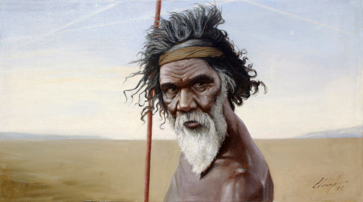 Painting titled "Eyes of the Desert" by Elmar Magerram, Original Artwork, Oil
