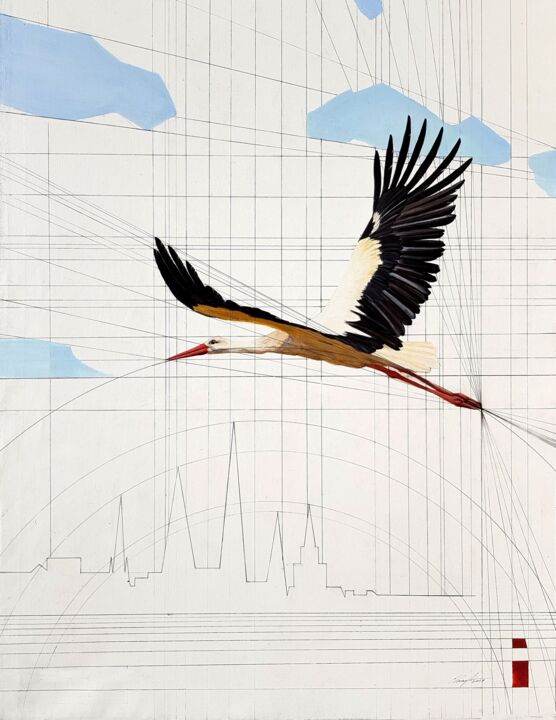 "Flight" başlıklı Tablo Elmar Magerram tarafından, Orijinal sanat, Mürekkep