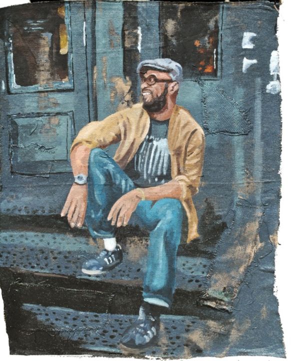 Pittura intitolato "Out the Door" da Gianluca Resi, Opera d'arte originale, Acrilico