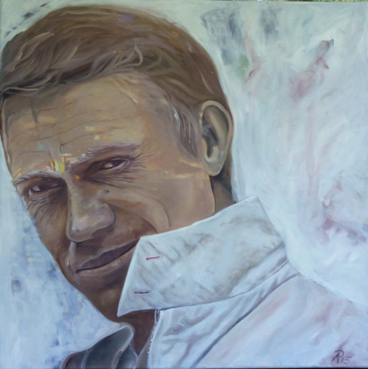 Painting titled "McQueen" by Anne Petschuch, Original Artwork, Oil