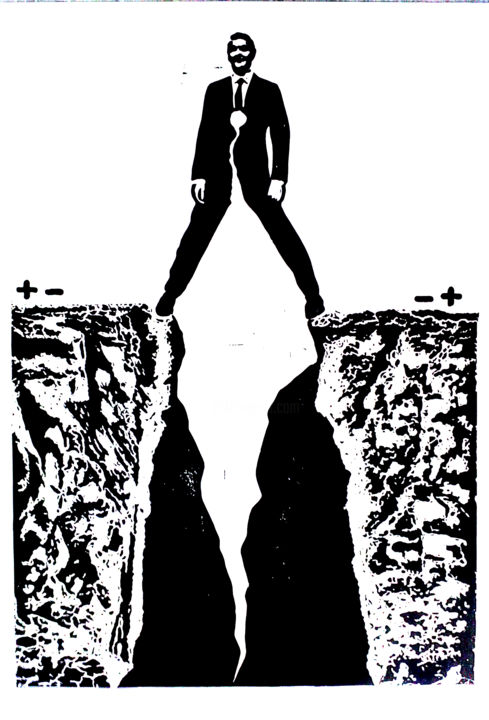 Druckgrafik mit dem Titel "polarisatie-xxxl.jpg" von Luc Van Loock, Original-Kunstwerk, Linoldrucke