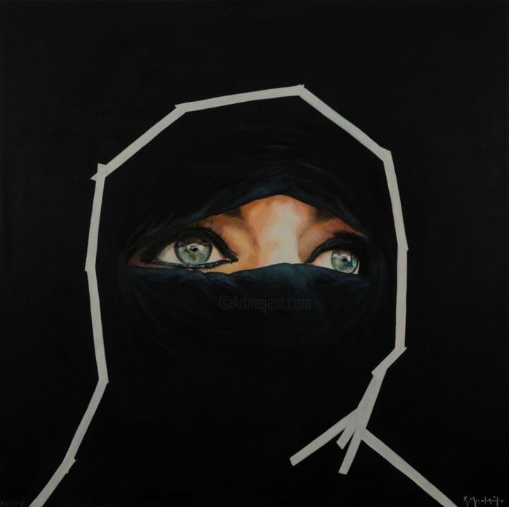 Картина под названием "Eyes" - Christina Michalopoulou, Подлинное произведение искусства, Акрил