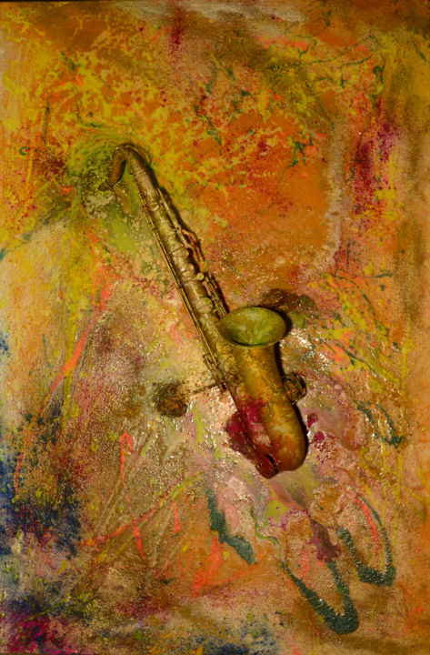 Schilderij getiteld "sax-150x200" door Quantum Spiritual Art, Origineel Kunstwerk, Anders