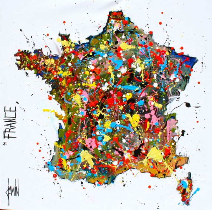 Pintura intitulada "France" por David Jamin, Obras de arte originais, Acrílico