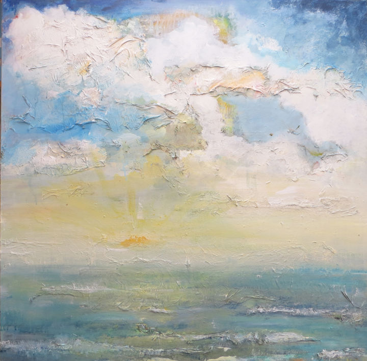 Peinture intitulée "Bijzondere wolkenlu…" par Saskia Minoli, Œuvre d'art originale, Acrylique