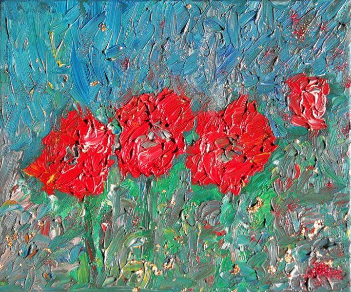 Painting titled "Poppy" by Maja Šmid, Original Artwork, Oil
