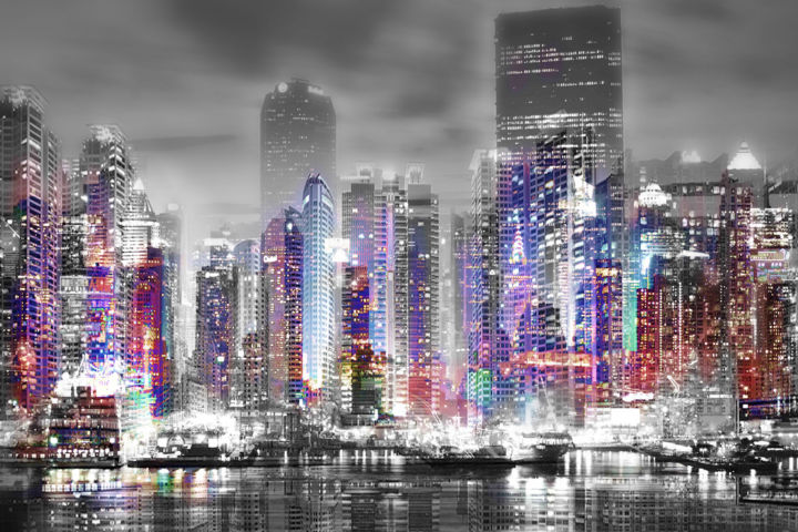 Fotografía titulada "The Night City" por Neil Hemsley, Obra de arte original, Fotografía digital