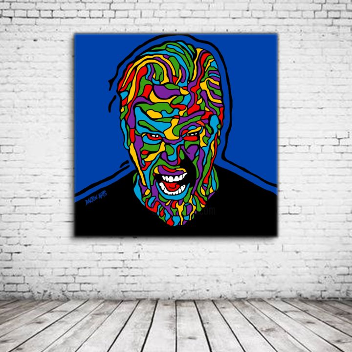 Digitale Kunst getiteld "James Hetfield canv…" door Dalton Arts, Origineel Kunstwerk, Digitaal Schilderwerk Gemonteerd op Fr…