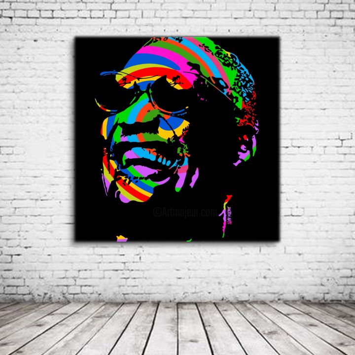 Digitale Kunst getiteld "Ray Charles Pop Art…" door Dalton Arts, Origineel Kunstwerk, Digitaal Schilderwerk