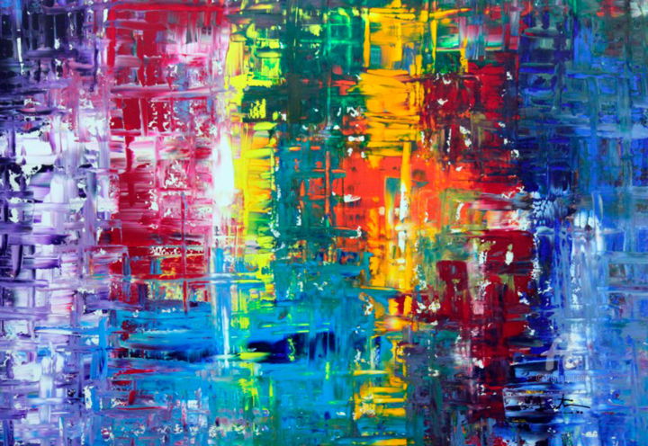 Картина под названием "Colores" - Héctor Cubas, Подлинное произведение искусства, Акрил