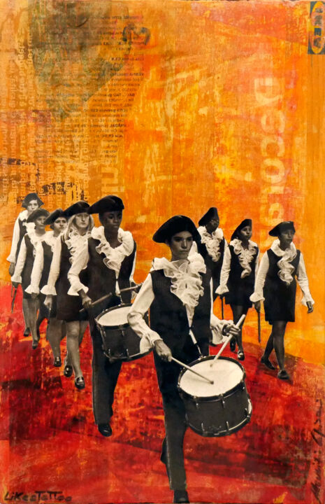 Colagens intitulada "Majorette in New Yo…" por Maurizio Capisani, Obras de arte originais, Colagens