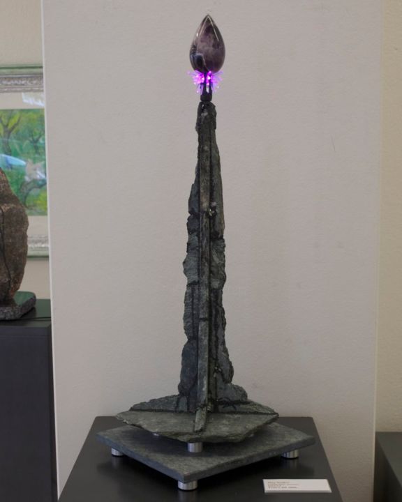 Skulptur mit dem Titel "Babel 2.0" von Jörg Walker, Original-Kunstwerk, Stein