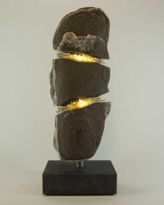 Sculpture titled "Ils Cava Cristallas" by Jörg Walker, Original Artwork, Stone