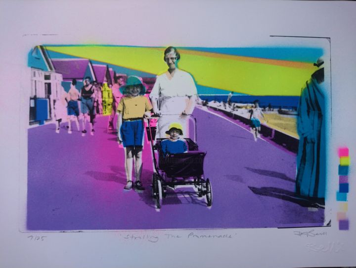 Printmaking titled "Strolling the Prom" by Dylan Bell (Bells Galleries), Original Art, Spray paint