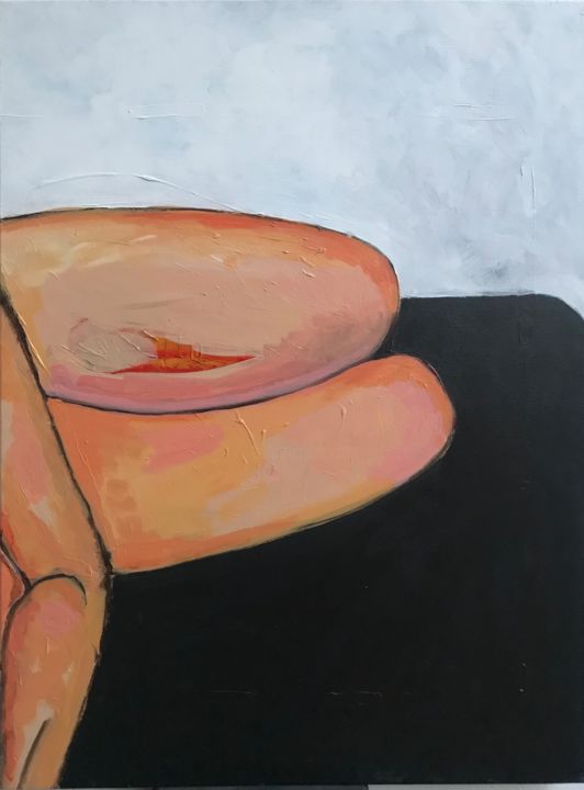 Malerei mit dem Titel "Cosy Legs I" von Ellen Van Ojen, Original-Kunstwerk, Acryl