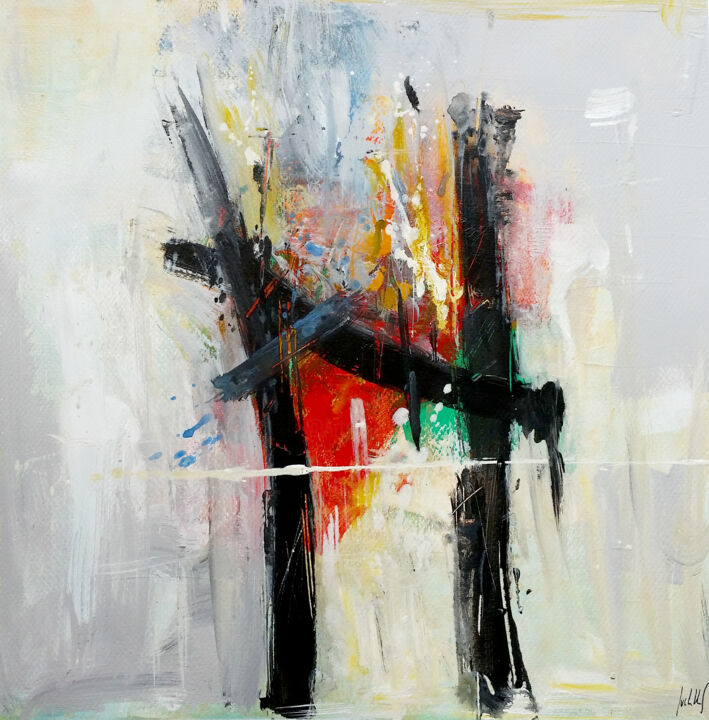 Картина под названием "Colorful H" - Judith Galiza, Подлинное произведение искусства, Акрил