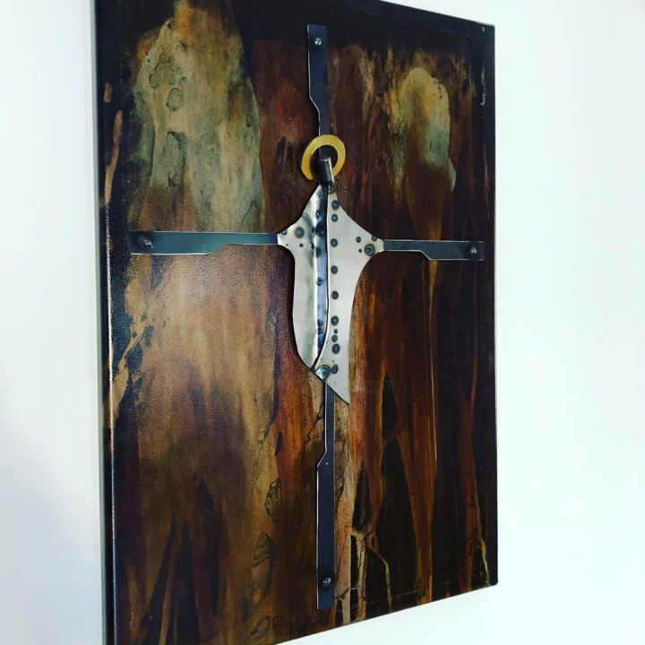 Scultura intitolato "Jesus" da Tomislav Dekalić Kos, Opera d'arte originale, Metalli