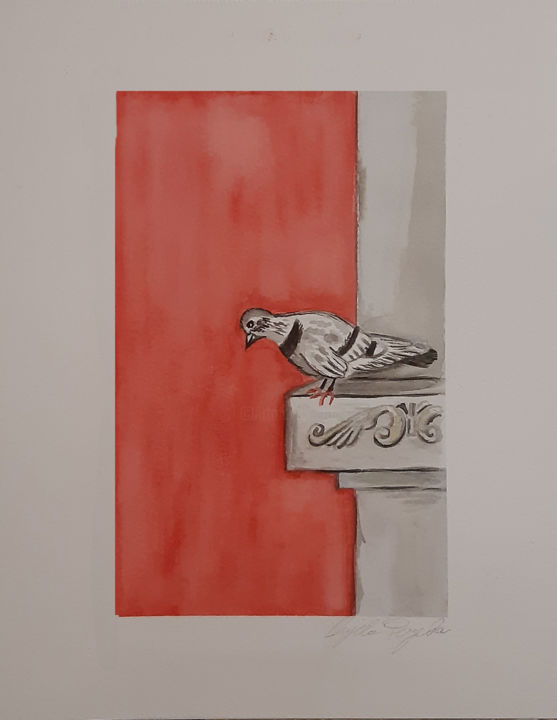 Pittura intitolato "Dilemma" da Angela Pergola, Opera d'arte originale, Acquarello