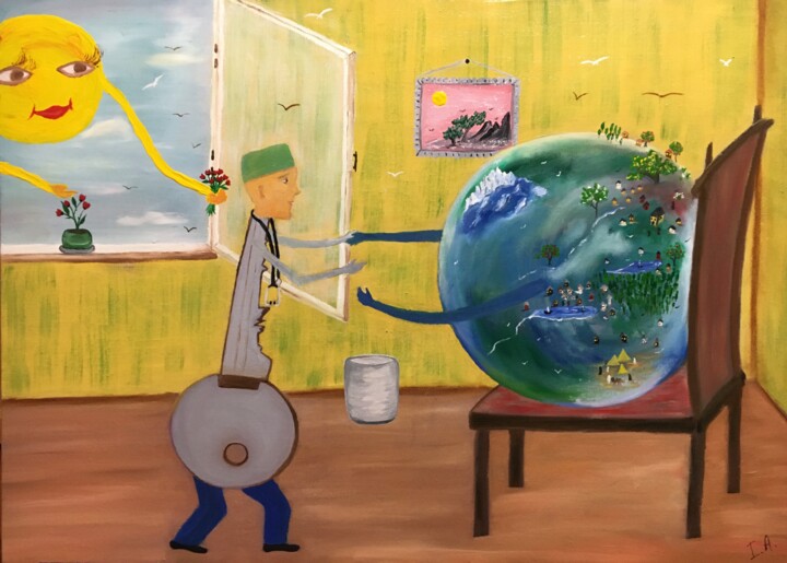 Peinture intitulée "После пандемии" par Inga Amarti, Œuvre d'art originale, Acrylique