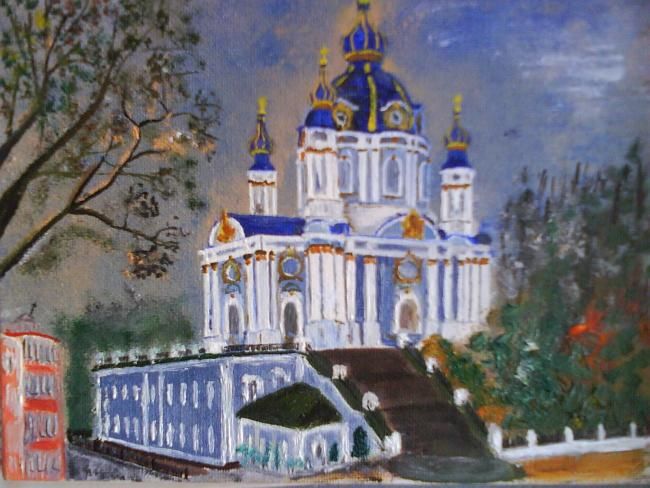 Pintura intitulada "Киев. Андреевская ц…" por Inga Matviiko, Obras de arte originais