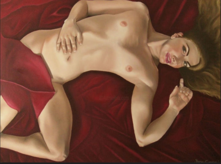 Painting titled "Mónica" by Inge Georgi, Original Artwork, Oil
