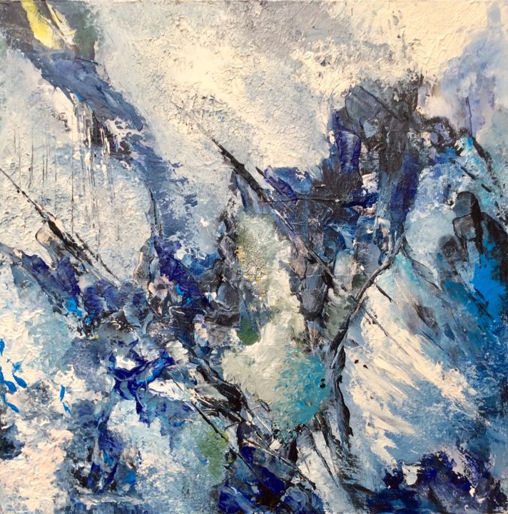 Painting titled "winterblau" by Ingemalt, Original Artwork, Acrylic