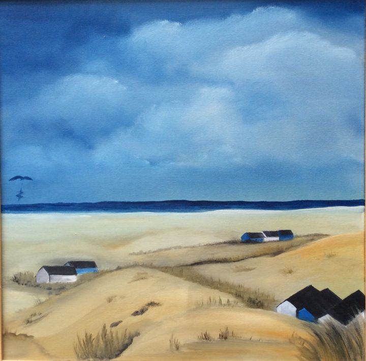 Painting titled "Ferien am Meer" by Ingemalt, Original Artwork, Oil