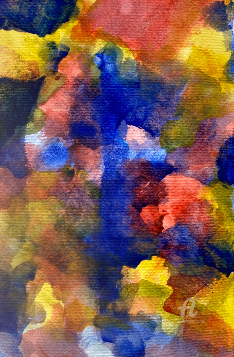 Malerei mit dem Titel "Blue cross" von Ingela Wallgren Lindgren, Original-Kunstwerk, Öl