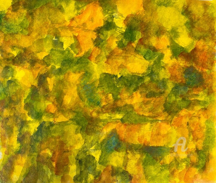 Painting titled "In the autumn forest" by Ingela Wallgren Lindgren, Original Artwork, Tempera