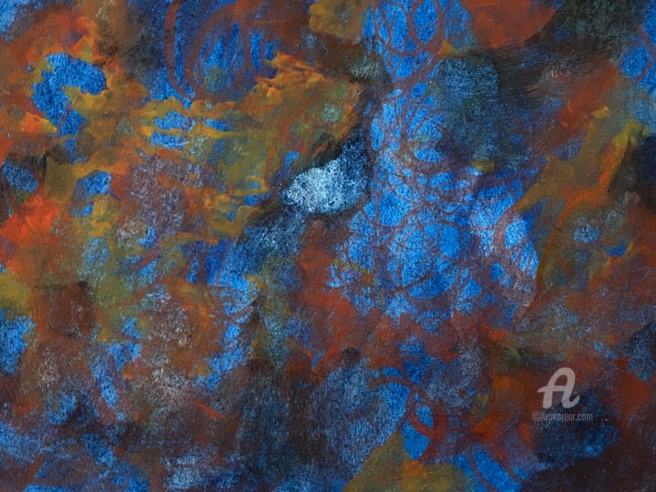 Malerei mit dem Titel "Blue heaven in earth" von Ingela Wallgren Lindgren, Original-Kunstwerk, Tempera