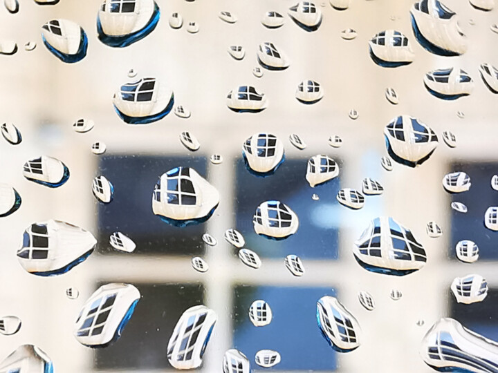 Fotografie getiteld "Windows II Raindrops" door Ingrid Blaurock, Origineel Kunstwerk, Digitale fotografie