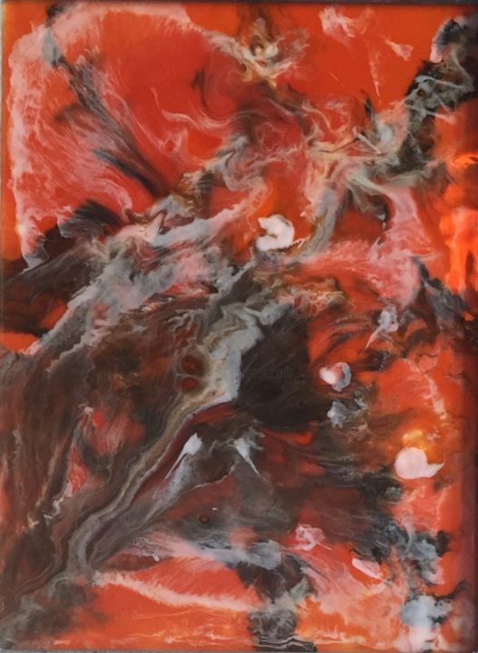Painting titled "Red Dawn" by Ingrid Buschgens, Original Artwork